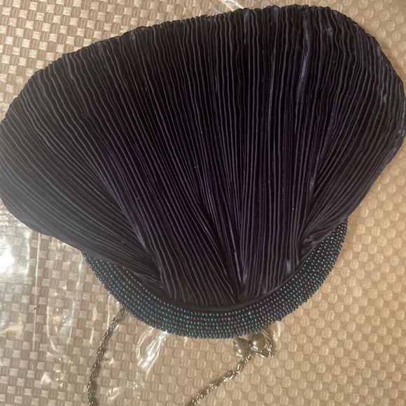 Vintage blue Pocketbook with strap and beads - Picture 2 of 11